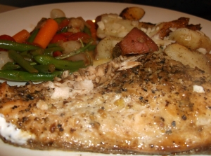 grilled fish with sides