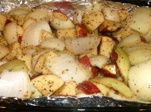 Peppered Potatoes and Onion