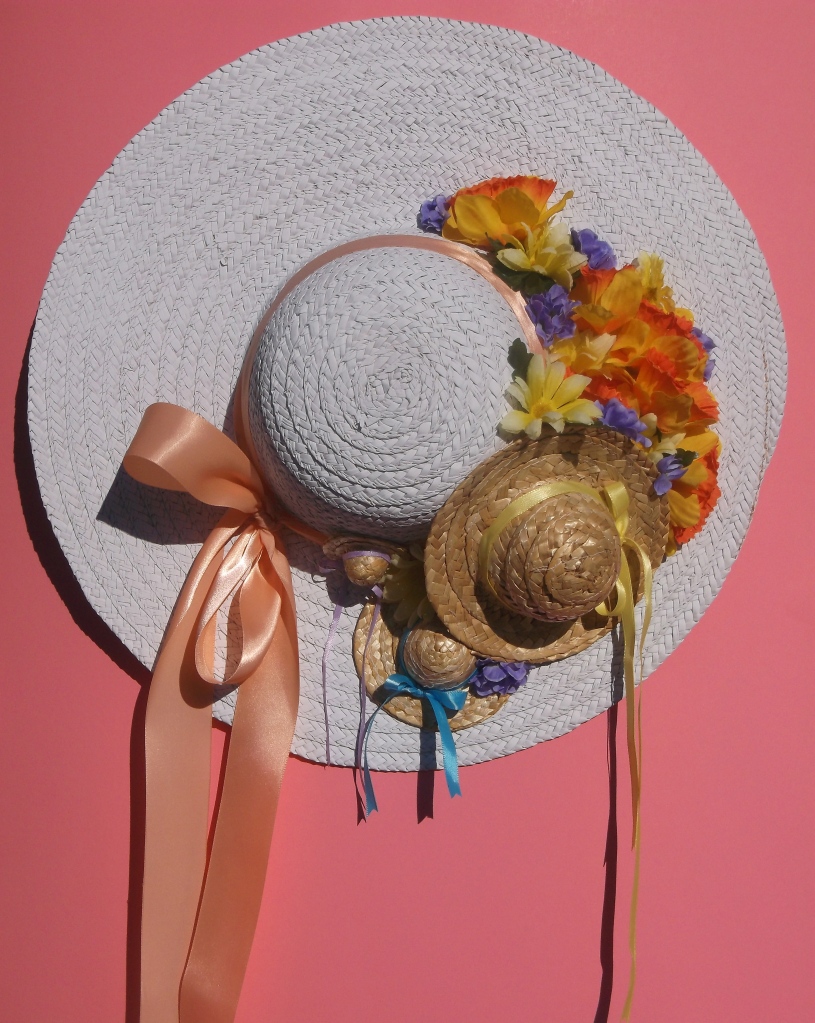 finished spring hat wreath project