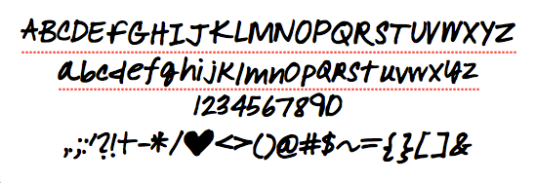 Complete "Amy" Font