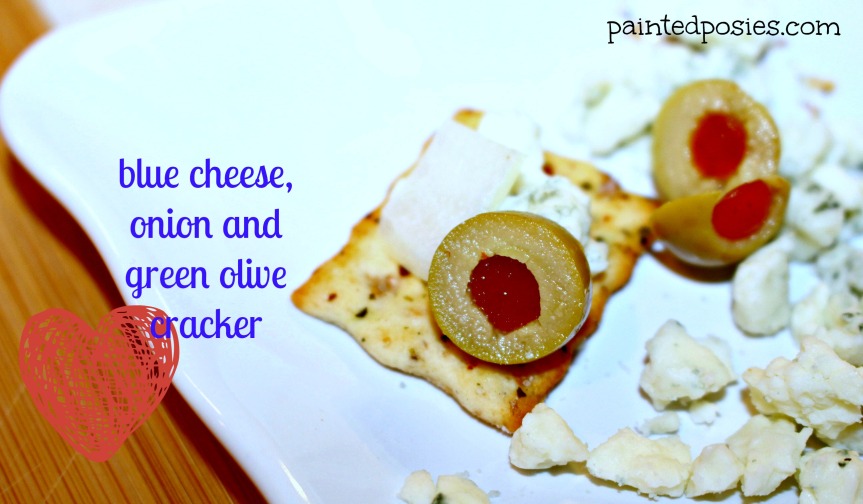 Blue Cheese, Onion and Green Olive Cracker